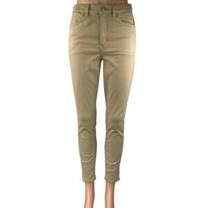 American Eagle Women's Beige Tan Mid Rise Skinny Slim Stretch Trousers Pants 6